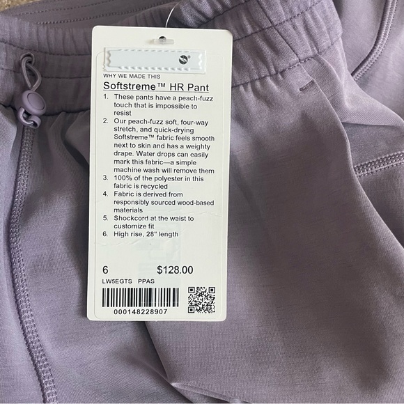 NWT Lululemon Softstreme High-Rise Pant Purple Ash Size 6 28” - Picture 7 of 9